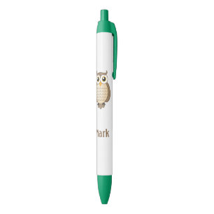 Stylo Noir Le hibou Brown mignon personnalisent le nom