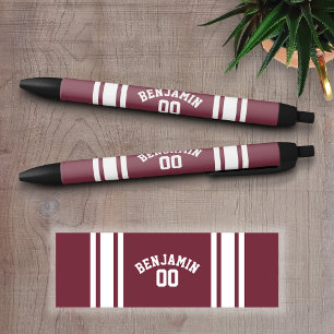 Stylo Noir Le Jersey marron et blanc barre le nombre nommé