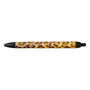 Stylo Noir Le léopard exotique repère le motif de fourrure