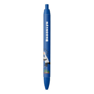 Stylo Noir Le mignon secrétaire oiseau écrire des notes dessi