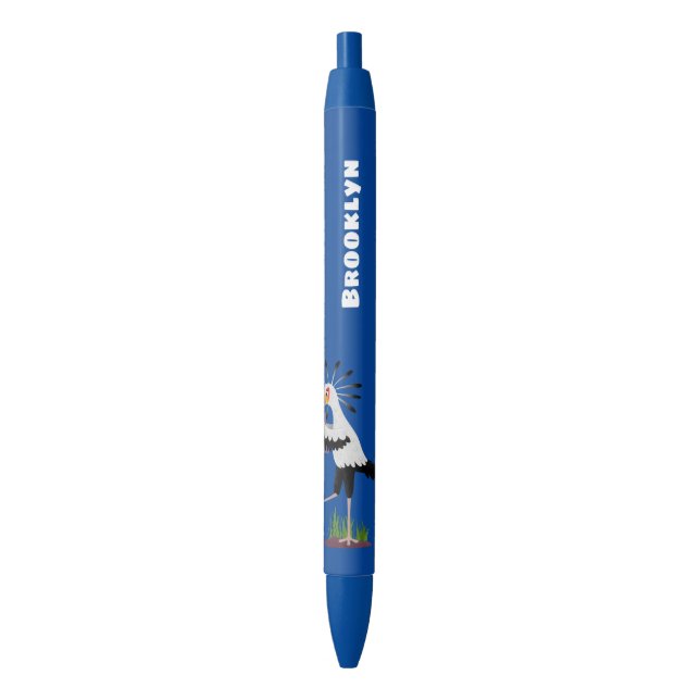 Stylo Noir Le mignon secrétaire oiseau écrire des notes dessi (devant Vertical)