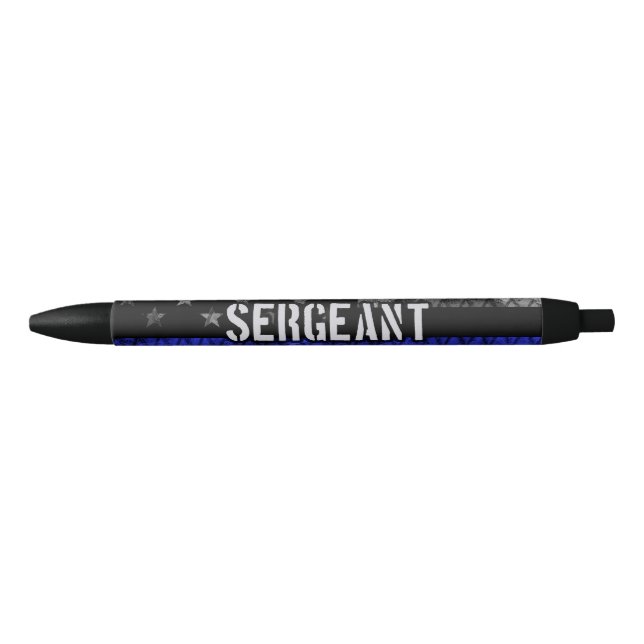Stylo Noir Le sergent Thin Blue Line Distresse (Devant)