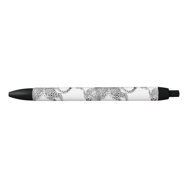 Stylo Noir Léopard blanc noir (Devant)