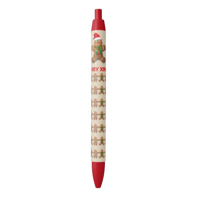 Stylo Noir Les biscuits en pain d'épice fêtent Noël (devant Vertical)