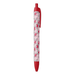 Stylo Noir Les coeurs de Valentine sur des enveloppes