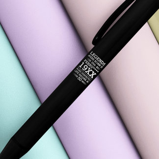 Stylo Noir Les légendes personnalisées sont nées à la date Mo