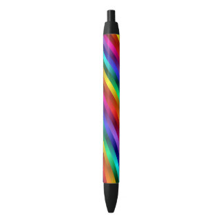 Stylo Noir Les parties scintillantes d'arc-en-ciel barrent le