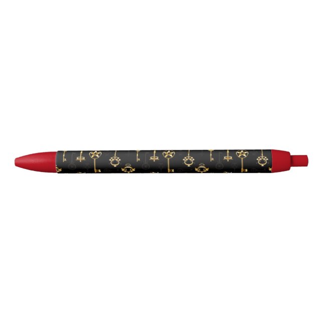 Stylo Noir Les Patters de Seamless avec Golden Keys (Devant)