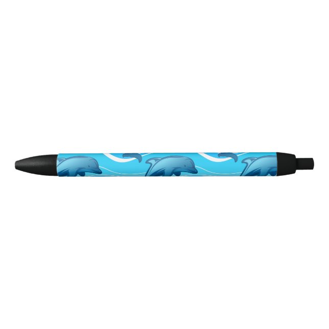 Stylo Noir Les vagues de saut de dauphin (Devant)