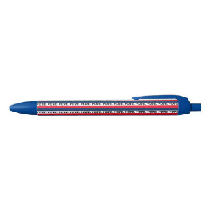 Stylo Noir Lettres noires "Vote", rouge blanc bleu