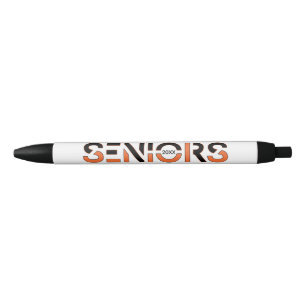 Stylo Noir Lettres tranchées noires et orange pour personnes