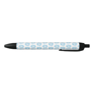 Stylo Noir Lèvres bleues, motif de lèvres, rouge à lèvres ble