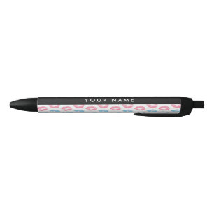 Stylo Noir Lèvres Roses, Lèvres Bleues, Baiser, Votre Nom, Pe