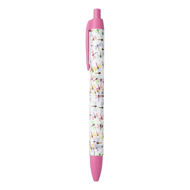 Stylo Noir libellules colorées (Haut (Vertical))