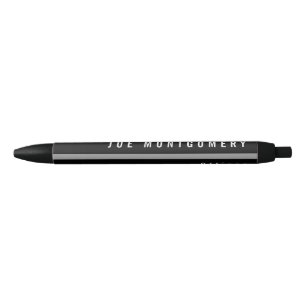 Stylo Noir Ligne grise mince monogramme correctionnel de