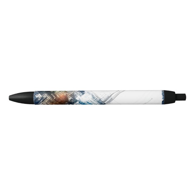 Stylo Noir Lignes explosives  (Devant)