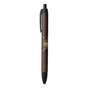 Stylo Noir Lion simili cuir