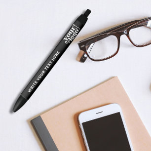 Stylo Noir Logo de base de l'entreprise et marque texte