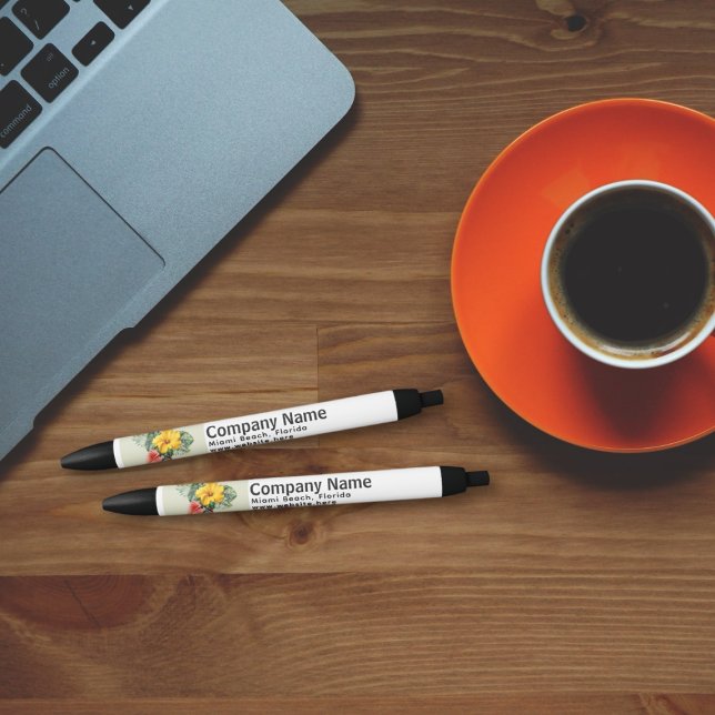 Stylo Noir Logo de la société promotionnelle et Modèle de tex (Créateur téléchargé)