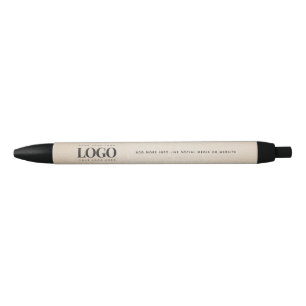 Stylo Noir Logo de l'entreprise de sable beige Business Custo