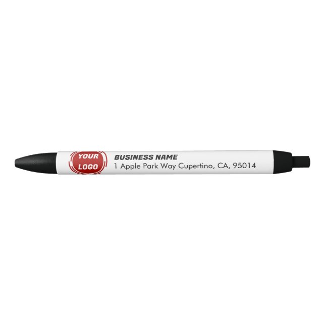 Stylo Noir Logo de l'entreprise PERSONNALISÉ (Devant)