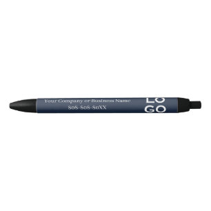 Stylo Noir Logo de société ou d'entreprise personnalisé sur f