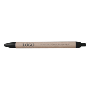 Stylo Noir Logo d'entreprise Earthy Kraft