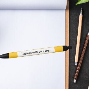 Stylo Noir Logo d'entreprise jaune