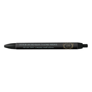 Stylo Noir Logo d'entreprise moderne Promo Aqua sur Noir