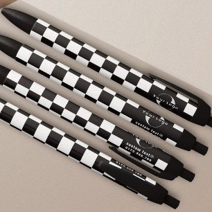 Stylo Noir Logo d'entreprise noir et blanc Chèques de marque