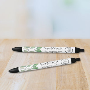 Stylo Noir Logo d'entreprise Nouvelle adresse