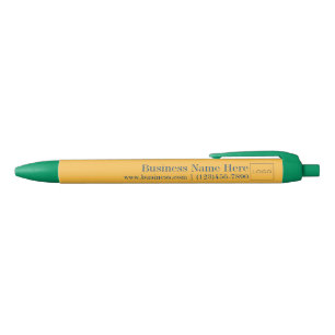 Stylo Noir Logo d'entreprise personnalisé Jaune, Bleu, Promot