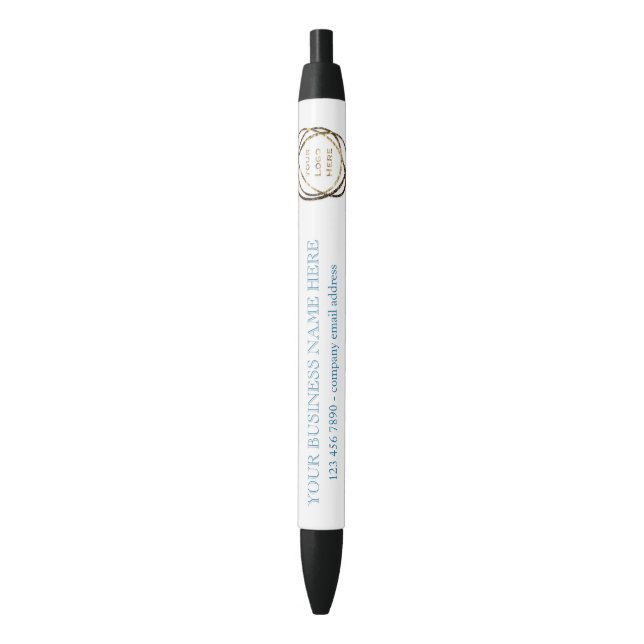 Stylo Noir Logo d'entreprise personnalisé Promotionnel Aqua s (devant Vertical)