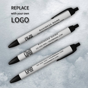 Stylo Noir Logo d'entreprise personnalisé Société d'entrepris