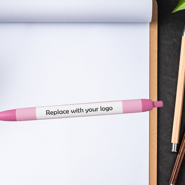 Stylo Noir Logo d'entreprise rose (Créateur téléchargé)