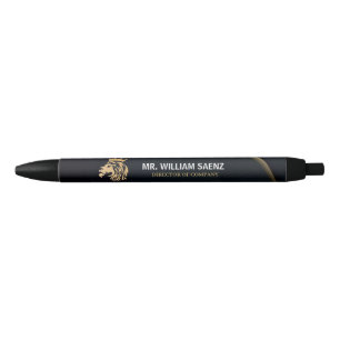 Stylo Noir Logo élégant de lion professionnel