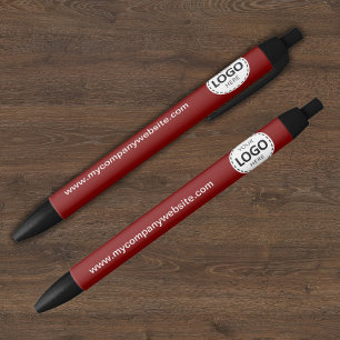 Stylo Noir Logo et texte personnalisés