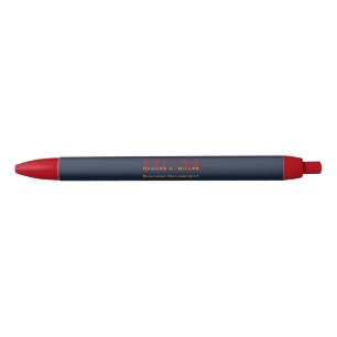 Stylo Noir Logo Monogramme d'entreprise Marine Burgundy Gold