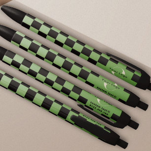 Stylo Noir Logo Olive green Business marque Checkers