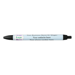 Stylo Noir Logo personnalisé simple Petite entreprise Bleu cl