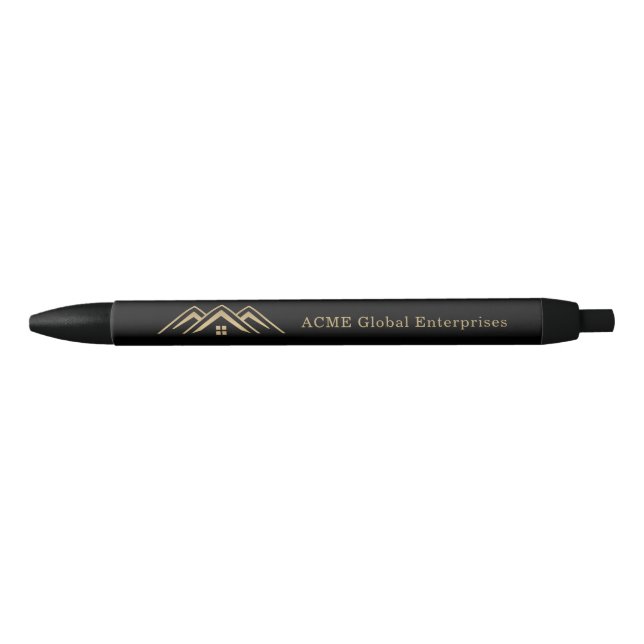 Stylo Noir Logo Promotionnel immobilier moderne (Devant)