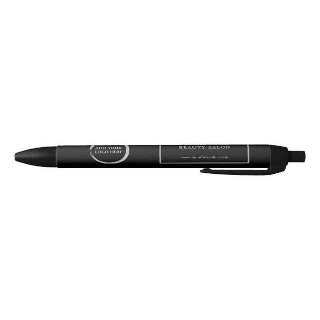 Stylo Noir Logo promotionnel professionnel moderne noir gris (Bas)