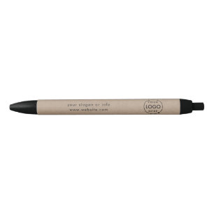 Stylo Noir Logo Rustique Kraft   Entreprise moderne