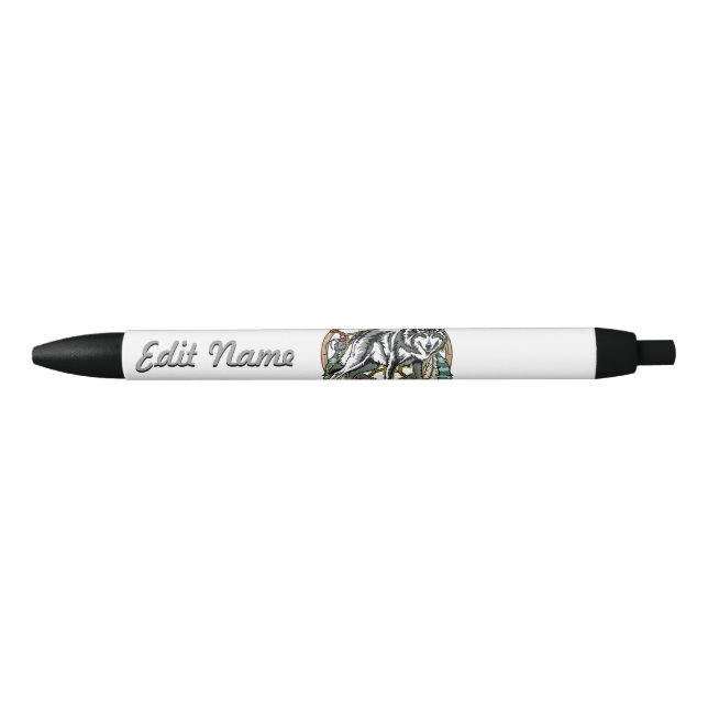 Stylo Noir Loup Dreamcatcher (Devant)