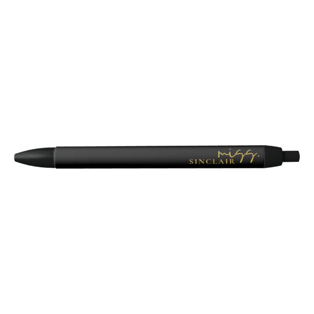 Stylo Noir Mademoiselle Classique de Style Professionnel Noir (Devant)