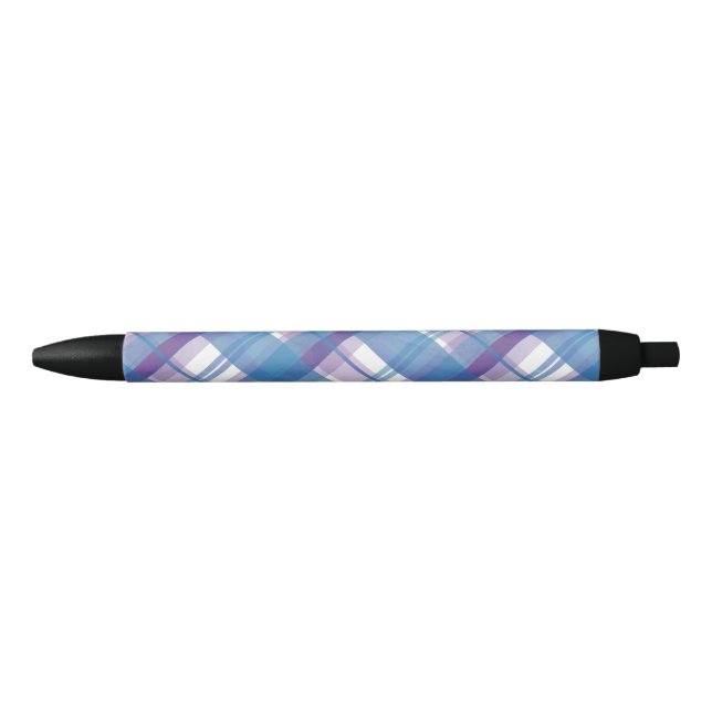 Stylo Noir Madras Plaid Blue et Purple (Devant)