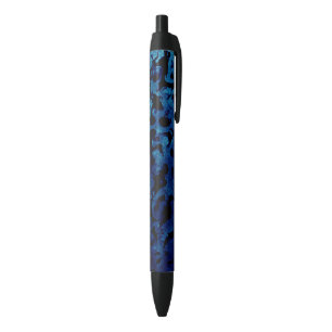 Stylo Noir Magie Abstraite - Black Grunge Bleu de la Marine