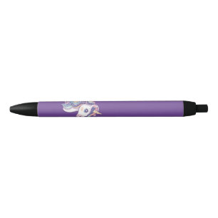Stylo Noir Magique Cute Sparkly Pastel Unicorn