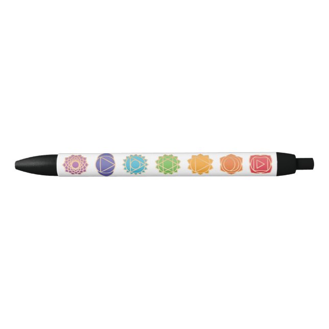 Stylo Noir Maître Reiki Chakras  Entreprise (Devant)