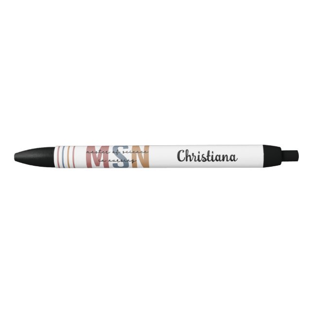 Stylo Noir Maîtrise en sciences en sciences infirmières sur m (Devant)